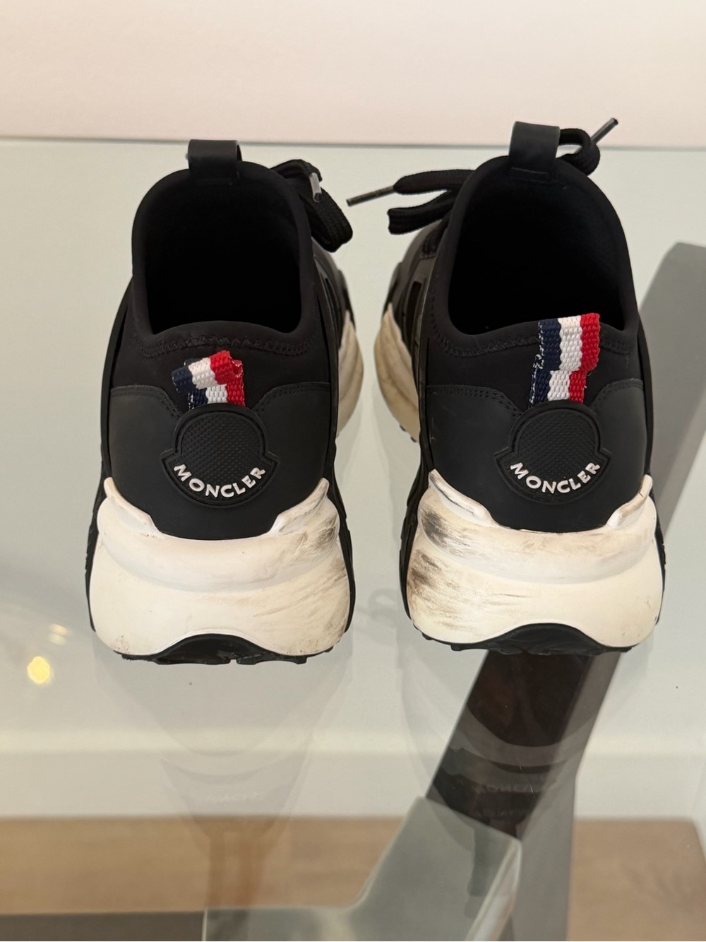 Moncler Black Neoprene Sneakers Chunky Sole Logo Size 6.5 - Picture 2 of 15